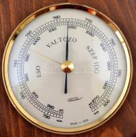 Fischer barométer, fa alapon, működőképes,  szép állapotban, d: 20 cm