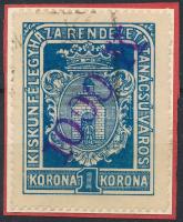 1923 Kiskunfélegyháza R.T.V. 13 sz. okirati illetékbélyeg (10.000)