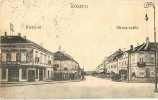 Kőszeg, Király út, Strucz szálló, Kopfstein Mór és Bernát üzlete (EK)