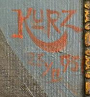 Kurz jelzéssel: Férfi portré. Olaj, karton, sérült keretben, 50×40 cm