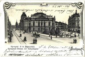 Budapest VIII. Kerepesi út, Népszínház, Art Nouveau, litho