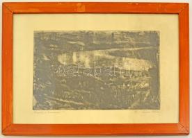 Szőnyi István (1894-1960): Zebegény a Dunánál. Rézkarc, papír, jelzett, üvegezett keretben, 27×43 cm