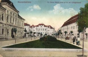 Marosvásárhely, Targu Mures; Dr. Gecse Dániel utca, Református kollégium / street view with boarding school (EK)