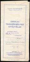 1989 Iskolai takarékbélyeg gyűjtő lap, bélyegekkel
