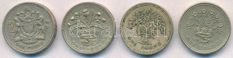 Nagy-Britannia 1983-1991. 1Ł (4xklf) T:2,2- Great Britain 1983-1991. 1 Pound (4xdiff) C:XF,VF