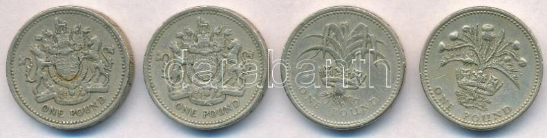 Nagy-Britannia 1983-1989. 1Ł (4xklf) T:2,2- Great Britain 1983-1989. 1 Pound (4xdiff) C:XF,VF