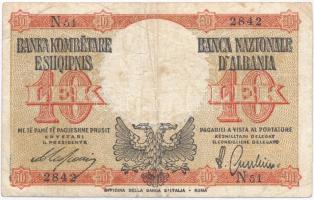 Albánia / Olasz megszállás 1940. 10L T:III- Albania / Italian occupation 1940. 10 Lek C:VG Krause 11