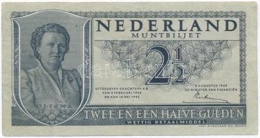 Hollandia 1949. 2 1/2G T:III Netherlands 1949. 2 1/2 Gulden C:F Krause 73
