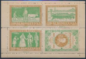 1925 Jókai kiállítás levélzáró kisív, zöld-okker színben