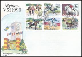 Lovassport bélyegfüzetlap FDC-n, Equestrian Sports stamp-booklet sheet FDC