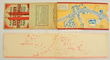 1937 Plan officiel d'exposition internationale des arts et des techniques Paris, kihajtható ism...