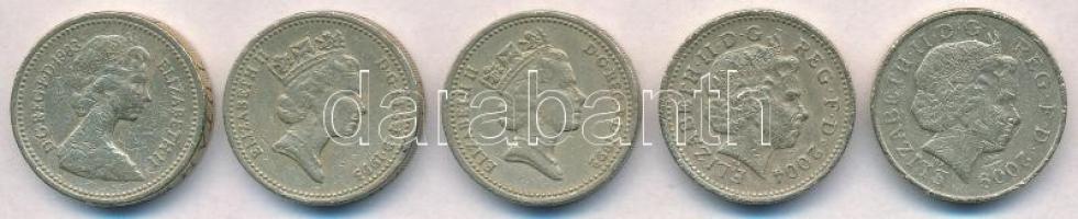Nagy-Britannia 1983-2009. 1Ł (5xklf) T:2,2-
Great Britain 1983-2009. 1 Pound (5xdiff) C:XF,VF