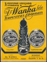 cca 1920 Dr. Wanka féle cipőpaszta karton kisplakát hibátlan állapotban. 19x24 cm