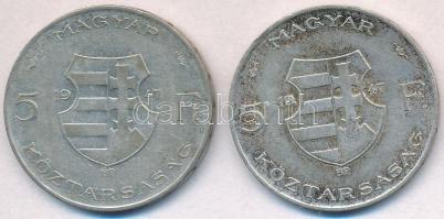 1947. 5Ft Ag "Kossuth" (2x) T:2-3 patina