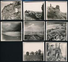 1933 Szigliget és Somló, egy kirándulás képei, 8 db fotó, 6x6 cm