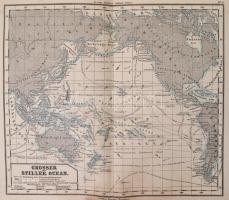 1872 Emil von Sydows Schulatlas, 42 db térkép, közte több kihajthatóval, belsejében grafitceruzás jegyzetekkel. Egészvászon kötésben. / 1872 Emil von Sydows atlas with 42 maps