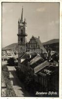 1940 Beszterce, Bistritz, Bistrita; utcakép templommal / street view with church. vissza So. Stpl photo