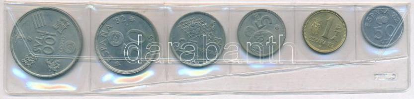 Spanyolország 1980.  50c-100P (6xklf) "Labdarugó VB 1982" fóliatokban T:1 
Spain 1980. 50...