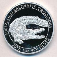 Ausztrália 2015. 1$ Ag Bordás krokodil T:PP fo. Australia 2015. 1 Dollar Ag Australian Saltwater Crocodile C:PP spotted