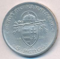 1938. 5P Ag "Szent István" T:2
Adamo P8.1