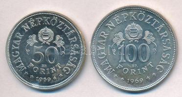 1969. 50Ft Ag + 100Ft Ag "Tanácsköztársaság" pár T:BU 
Adamo EM34, EM35