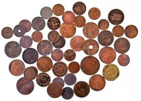 ~50db-os vegye magyar és külfödi bronzérme tétel T:2--3- ~50pcs of various bronze coins C:VF-VG