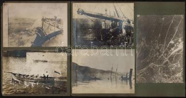 cca 1914-1918 Haditengerészettel kapcsolatos képek, 8 db albumlapra ragasztott fotó, 8x12 cm