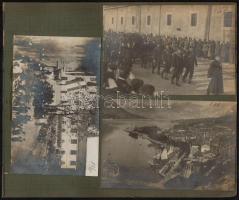cca 1914-1918 Haditengerészettel kapcsolatos képek, 8 db albumlapra ragasztott fotó, 8x12 cm