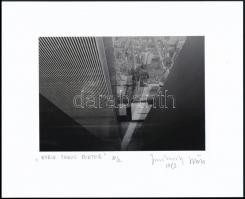 1983 Jankovszky György(1946-): World Trade Center 10/2, New, feliratozva, kartonra kasírozva, pecséttel jelzett, 12x17,5 cm