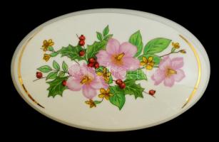 Holloházi kis dobozka, matricás, jelzett (MÉH), hibátlan, 14×9 cm