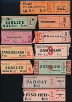 1941-1946 Budapesti mozijegyek (Studio, Phönix, Morzsa, stb.), 10 db