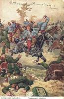 Dragonmyos roham / Dragoner-Attacke / WWI K.u.k. military art postcard. B.K.W.I. 259-23. s: Emil Ranzenhofer (EK)
