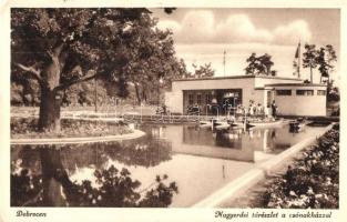 Debrecen, Nagyerdei tó és csónakház, Auguszta szanatórium fősétánya - 2 db régi képeslap