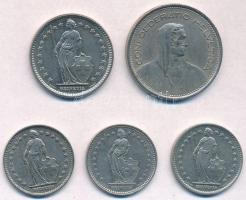 Svájc 1968-1989. 1Fr (3xklf) + 2Fr + 5Fr T:2
Switzerland 1968-1989. 1 Franc (3xdiff) + 2 Franc + 5 ...