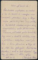 1905 Prohászka Ottokár kézzel írt levele Keményfy Kálmán (1866-1935) plébános, író részére megjelent könyve (feltehetőleg a A modern keresztény politika érvényesülésének akadályai [Bp., 1905]) kapcsán