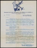 1938 KLM Holland Királyi Légiforgalmi Társaság repülési prospektus, menetrend, szórólap, boríték, 5 db