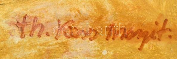 Kiss jelzéssel: Muskátlis csendélet, olaj, farost, 28,5×26,5 cm