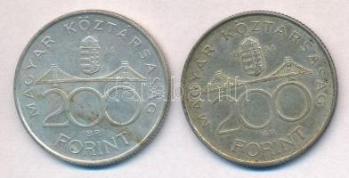 1994. 200Ft Ag "Deák" (2x) T:2 patina