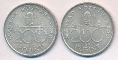 1993. 200Ft Ag "MNB" (2x) T:2