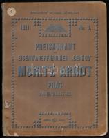 1911 Prága, Moritz Arndt - Preikurant der Eisenwarenfabriken Cenkov zár, lakat, vaskályha, vasaló és egyéb fémáru képes katalógusa, 63p