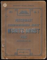 1911 Prága, Moritz Arndt - Preikurant der Eisenwarenfabriken "Cenkov" zár, lakat, vaskályha, vasaló és egyéb fémáru képes katalógusa, 63p