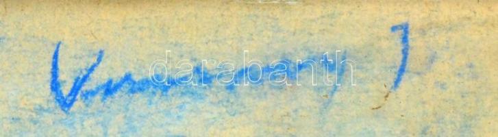 Vaszary jelzéssel: Tengerparton, pasztell, papír, üvegezett fa keretben, 33×42 cm