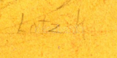 Lotz jelzéssel: Fekvő akt, ceruza, papír, üvegezett sérült fa keretben, 19×25 cm