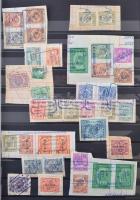 742 db perui okmánybélyeg kivágásokon az ötvenes évekből / Peru 742 fiscal stamps on cuttings, from the 50-es, in stockbook