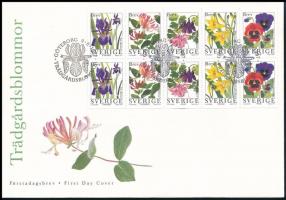 Flower stamp-booklet sheet FDC, Virág bélyegfüzetlap FDC-n