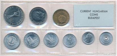 1971. 2f-10Ft (9xklf) érmés forgalmi sor fóliatokban T:1 patina 
Adamo FO4