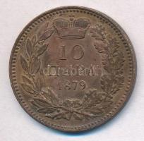 Szerbia 1879. 10P "I. Milán herceg" T:2 
Serbia 1879. 10 Para "Prince Milan I" ...
