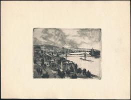 Városi látképek, 3 db rézkarc, papír, jelzettek a dúcon (Csurgói Máté Lajos, Varga Nándor, Gömöri Bé...