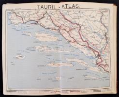 cca 1910 Tauril-Atlasz I. kötet. Az Osztrák-Magyar Monarchia automobil-térképe. Mérték: 1:600000. Bp...