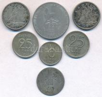 Vegyes 7db-os ezüstpénz tétel, vegyes tartásban, benne: Nagy-Britannia 1911-1927. 1Sh Ag, Svédország 1958. 10ö Ag, Svédország 1950-1959. 25ö Ag (2xklf), Kanada 1959-1963. 10c Ag (2xklf), Ausztria ~1870. 10kr Ag T:2-3- Mixed 7pcs of silver coins, in mixed condition, with: Great Britain 1911-1927. 1 Shilling Ag, Sweden 1958. 10 Öre Ag, Sweden 25 Öre Ag (2xdiff), Canada 1959-1963. 10 Cents (2xdiff), Austria ~1870. 10 Kreuzer Ag C:XF-VG